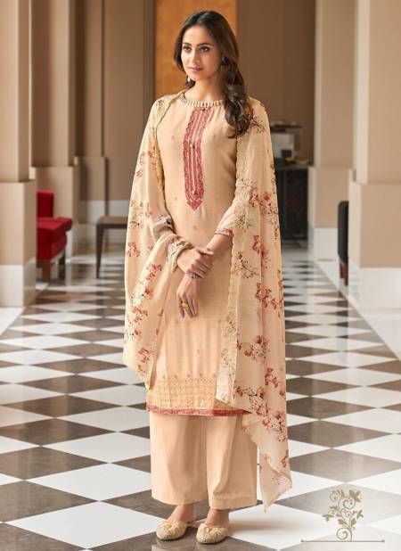 Cream Colour BELA ESHIKA Latest New Designer Fancy Festive Wear Cotton Silk Salwar Suit Collection 1939